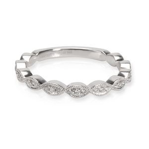 Noam Carver Stackable Wedding Band in 14K White Gold 0.14ctw